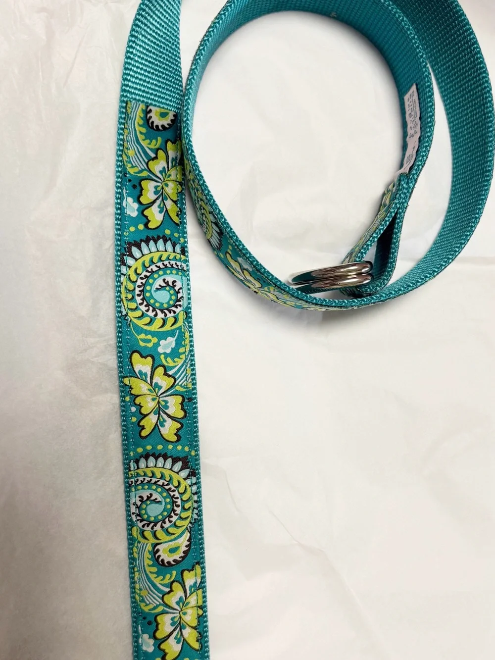 { Douglas Paquette} Floral D-Ring Fabric Belt